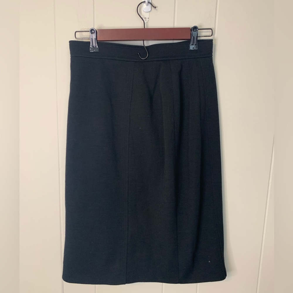 Chanel Vintage Pencil Skirt Black Size 6 - Picture 2 of 9